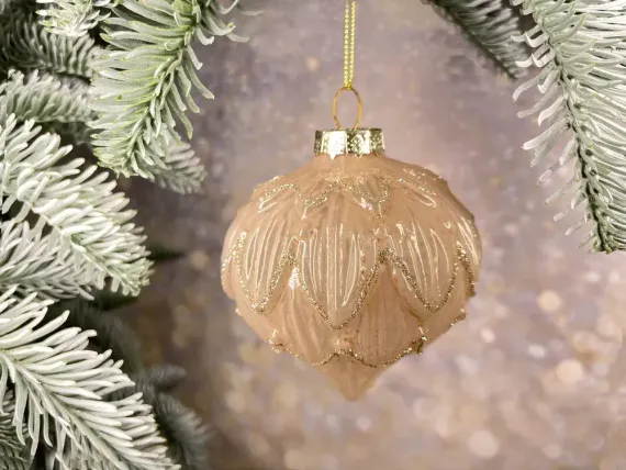 Набор стеклянных шаров Королевский Каприз 80 мм., 12 шт., шампань, House of Seasons (84001)