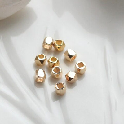 р032-з Бусина разделительная граненая 3мм, позолота, 10шт