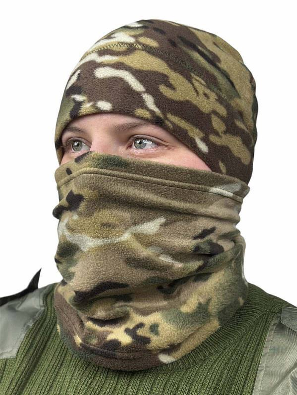 Флисовая шапка и бафф мультикам