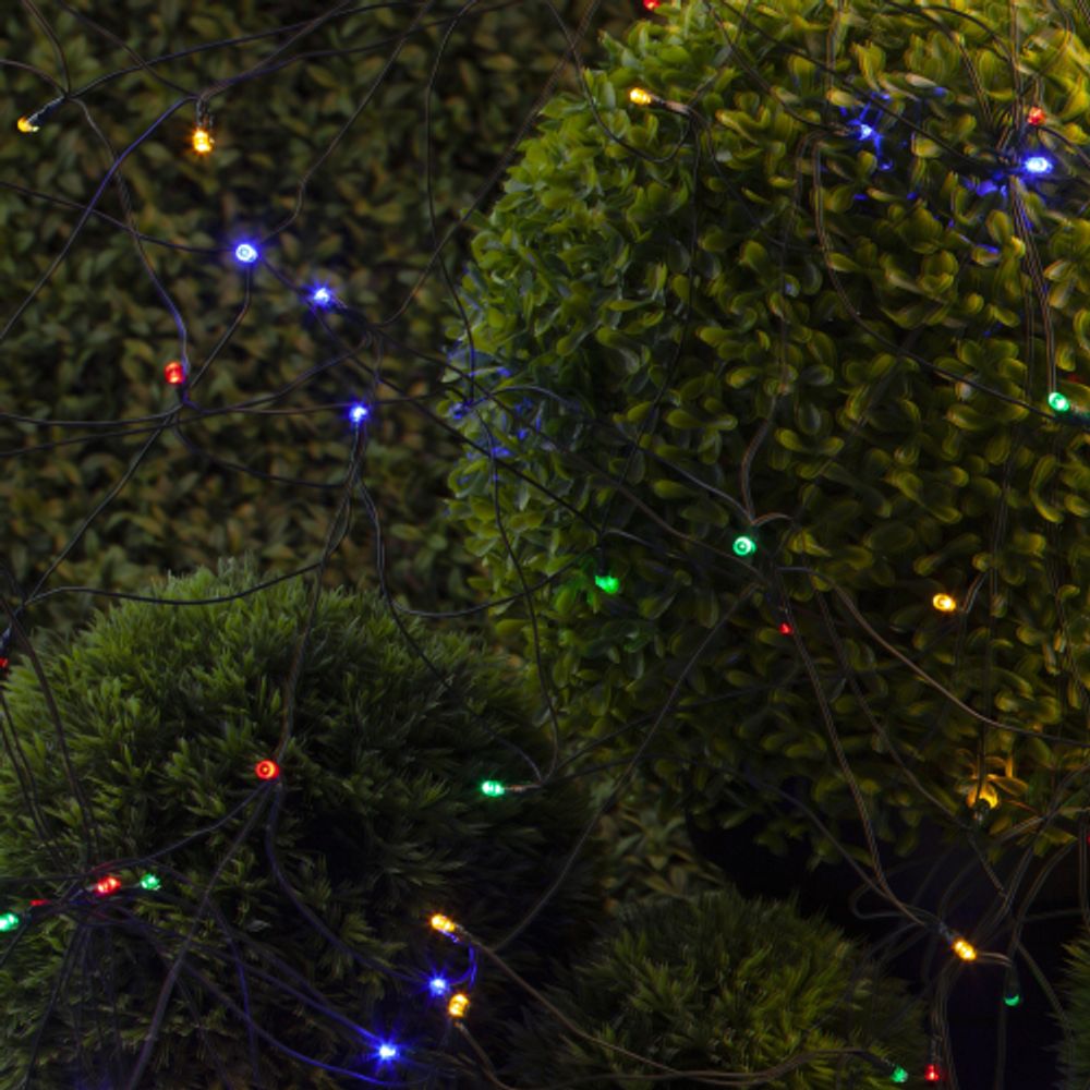 Садовая гирлянда ЭРА ERAUF024-16 Сеть 150 LED на солнечной батарее мультиколор 2мХ1,35м | Садовые декоративные светильники