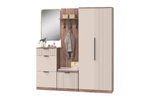 Прихожая с зеркалом комплект мебели Дуб Табачный/Бисквит, Тоскана, 210х38,4х227,4 см