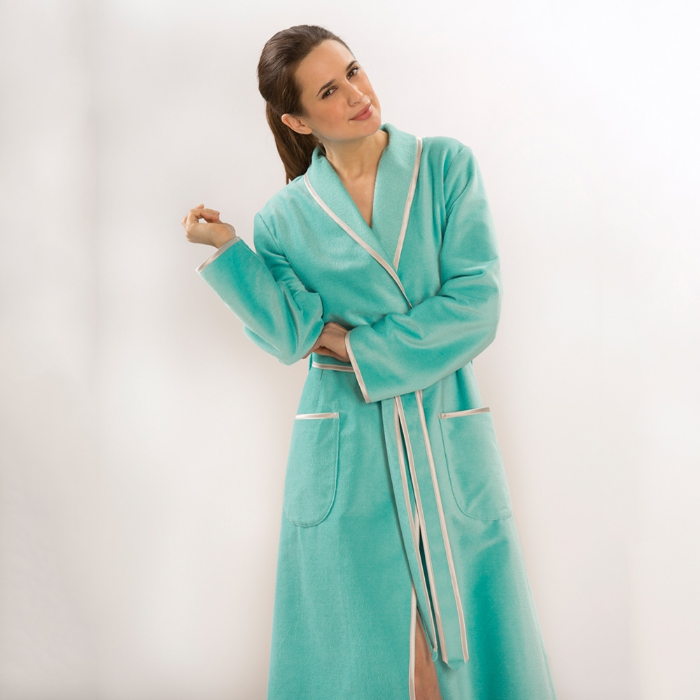 Халат велюровый Cawo 4321 бирюзовый Германия