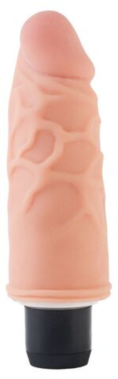Телесный вибромассажёр из лавклон - 12,7 см. (Цвет: телесный)