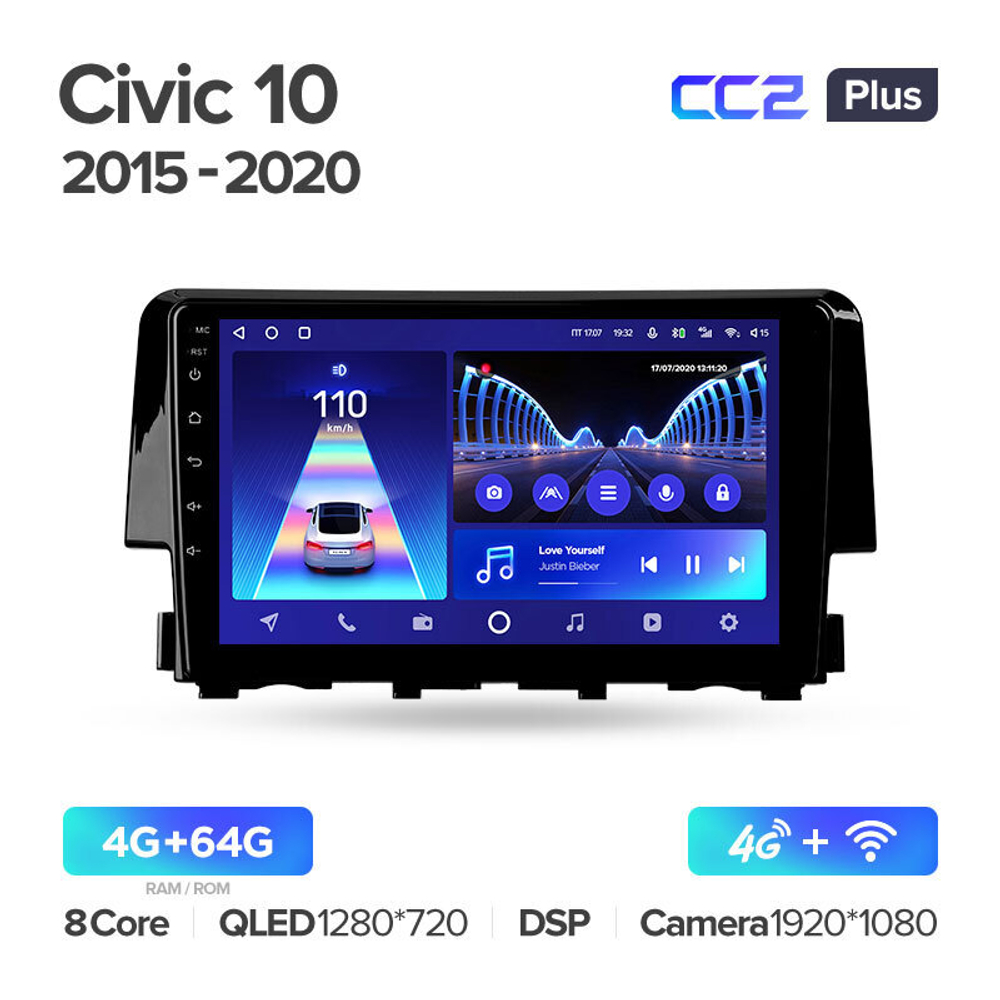 Teyes CC2 Plus 9" для Honda Civic 2015-2020