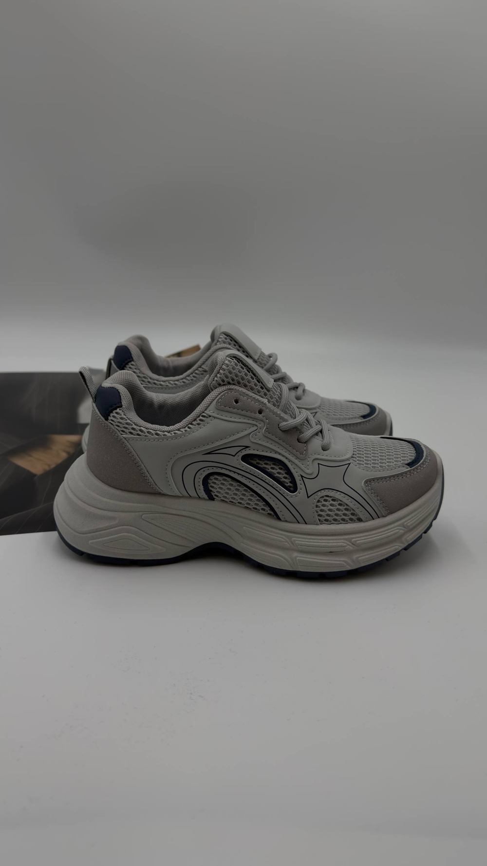 Кроссовки женские экокожа арт. 841-3 цвет "серый"