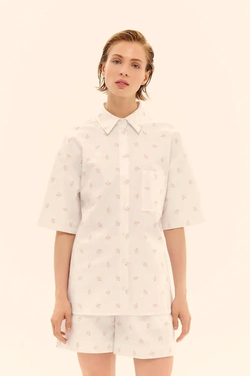 Шорты с цветочным принтом ((Soft Skill)), белые