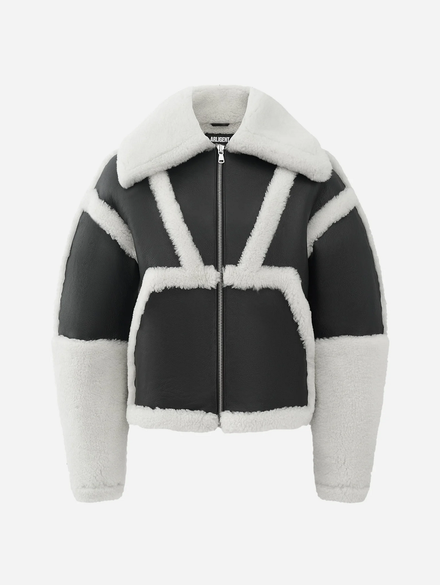 Шуба из экомеха темно-коричневая