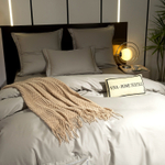 Комплект постельного белья Однотонный Сатин Премиум широкий кант на резинке OCPKR027