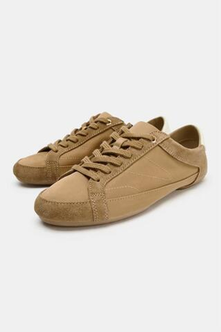 ZARA КРОССОВКИ-ДЕРБИ, СВЕТЛО-КОРИЧНЕВЫЙ