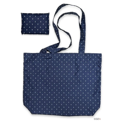 Сумка-шоппер COZA складная с принтом "Морской", 35х41 см