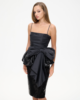 Топ корсетного типа из пайеток и тафты