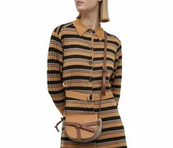 Кожаная сумка Loewe Gate коричневый