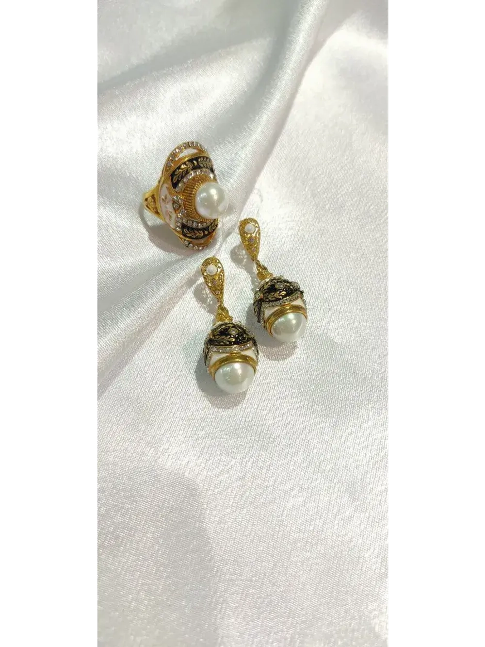 Ювелирное кольцо серебро 925 жемчуг майорика стразы