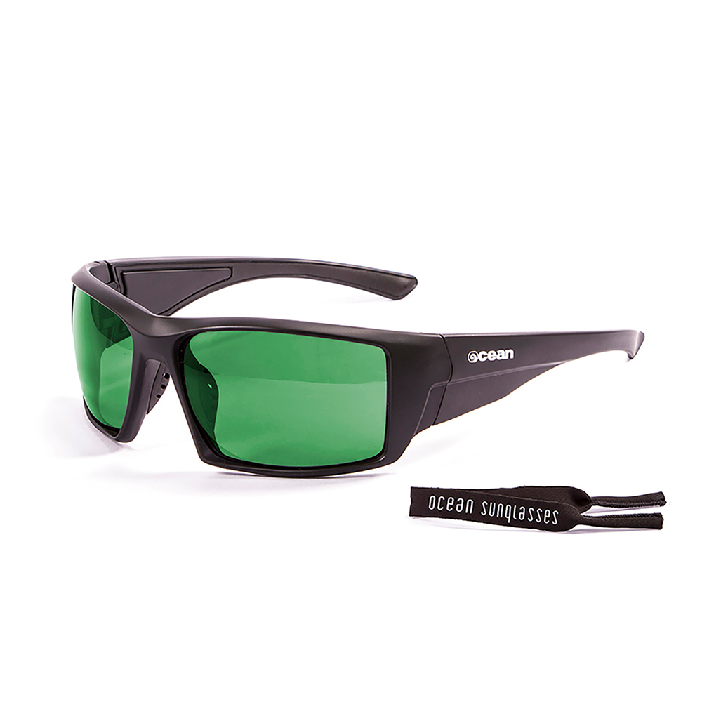 очки для sup Aruba Черные Матовые Зеркально-зеленые линзы. Вид сбоку