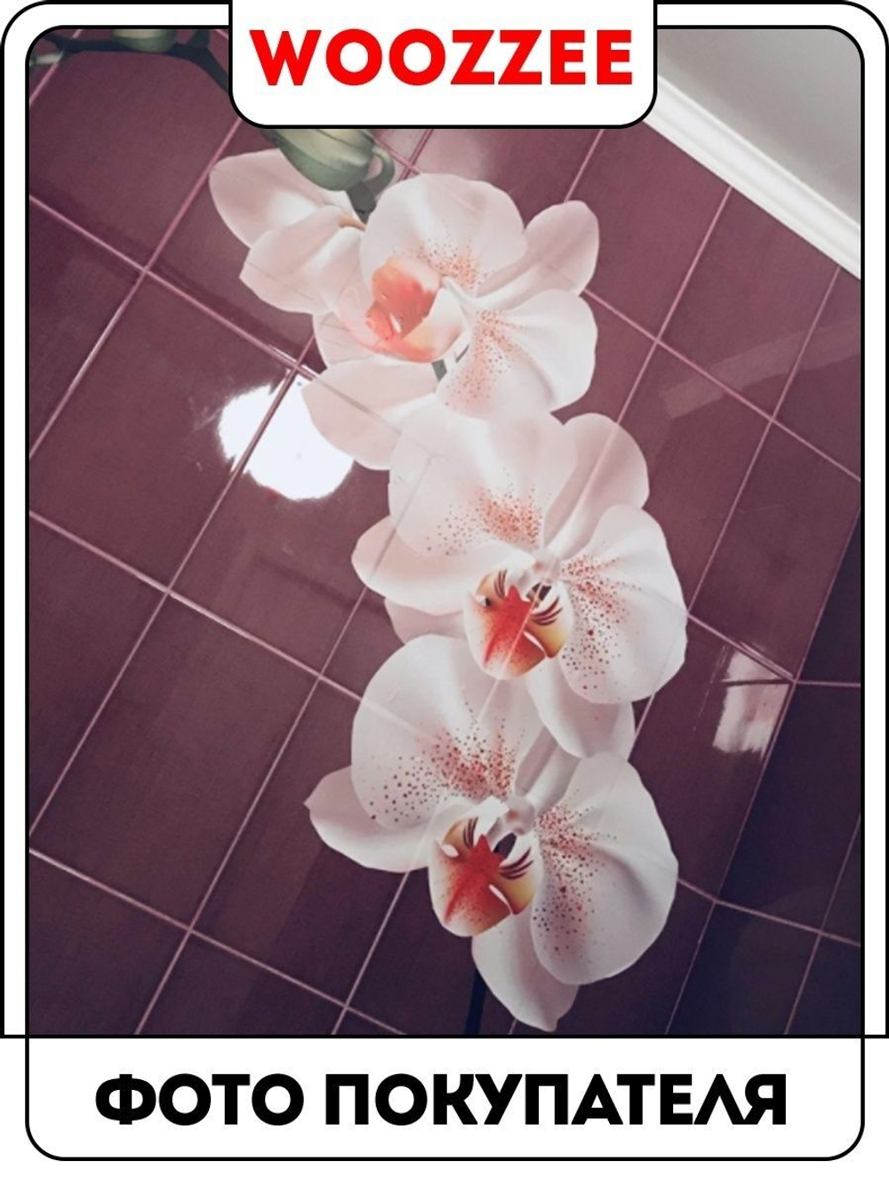 Наклейка декоративная "Ветка белой орхидеи"