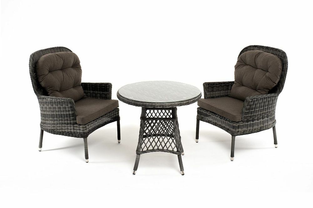 "Алиса" кофейный комплект из искусственного ротанга, цвет графит