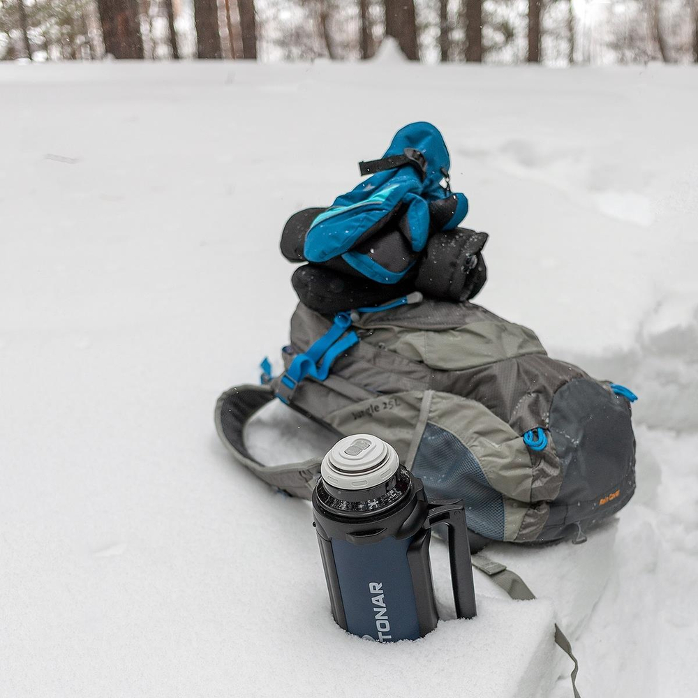 Термос Тонар 1700ML (крышка-кружка с ручкой, дополнительная пластиковая чашка, складная ручка, ремень)