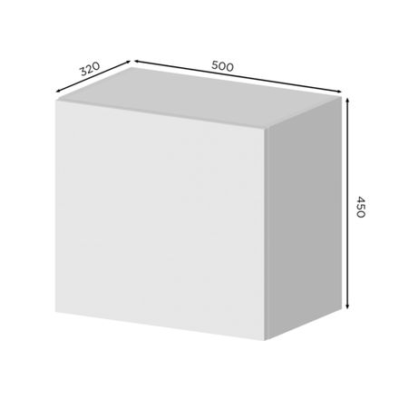Кухня Модуль ГВ 500/2 горизонтальный высокий с нависанием Кашемир / Ясень