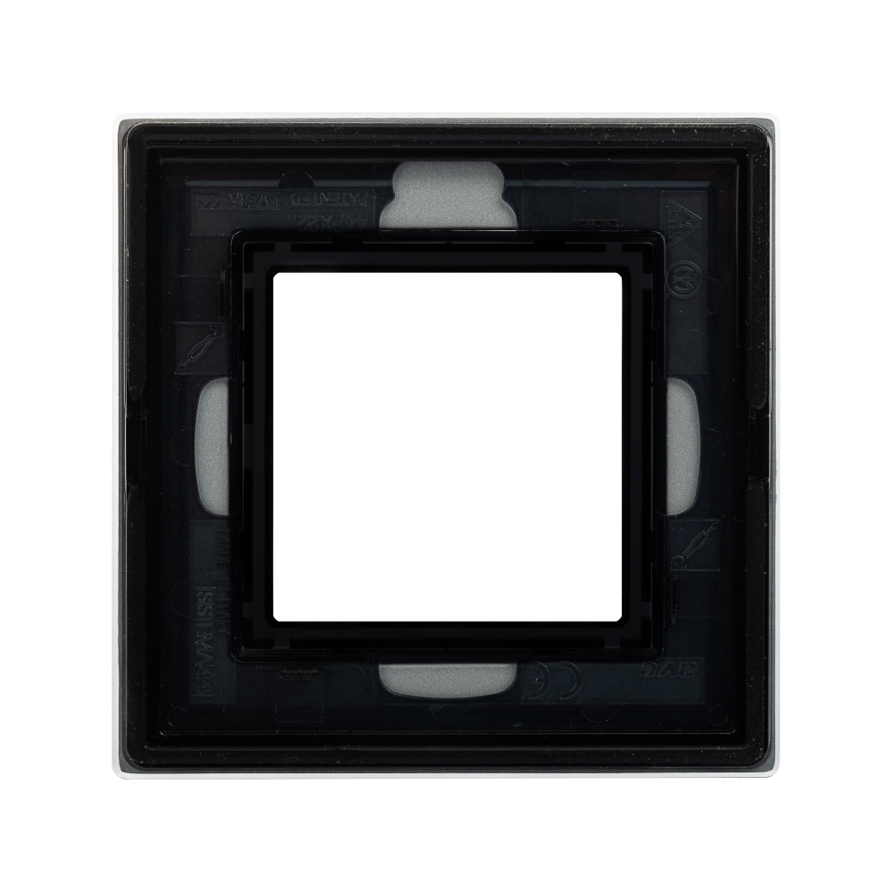 Рамка из натурального стекла, ,"Avanti", светло-серая, 1 пост (2 мод.)