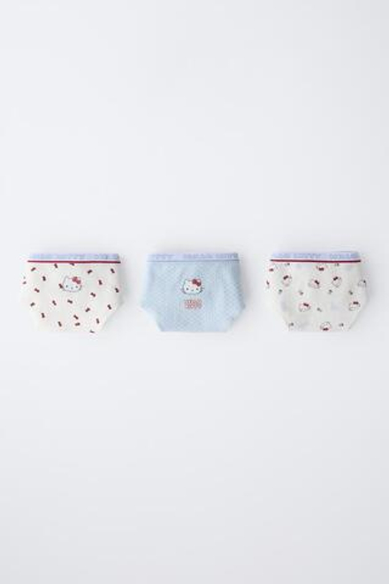 ZARA НАБОР ИЗ ТРЕХ ТРУСОВ HELLO KITTY © SANRIO, СИНИЙ