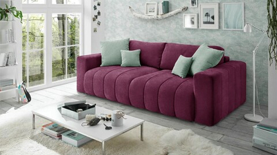 Диван Чедер Лайт Vivaldi 35 247*94*80 см, Фиолетовый Велюр Еврокнижка Фиеста