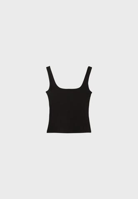 STRADIVARIUS Топ с квадратным вырезом, черный