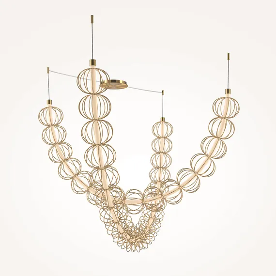 Подвесной светильник Золотая клетка / Golden Cage 3000К 107Вт Maytoni mod216pl-l55g3k