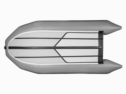 Лодка ПВХ X-River Rocky 415 НДВД + усиленное дно и баллон, серый/фурнитура белая