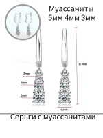 Серьги с муассанитами