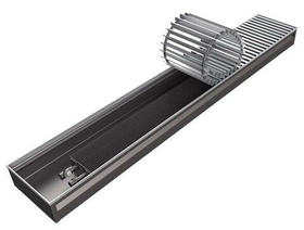 Конвектор внутрипольный КЗТО Бриз 200 х 100 х 1000 (решётка роликовая, натуральный алюминий)