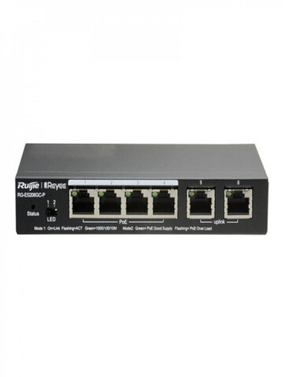 Коммутатор POE ПОЕ 6-Port Ruijie Reyee RG-ES206GC-P
