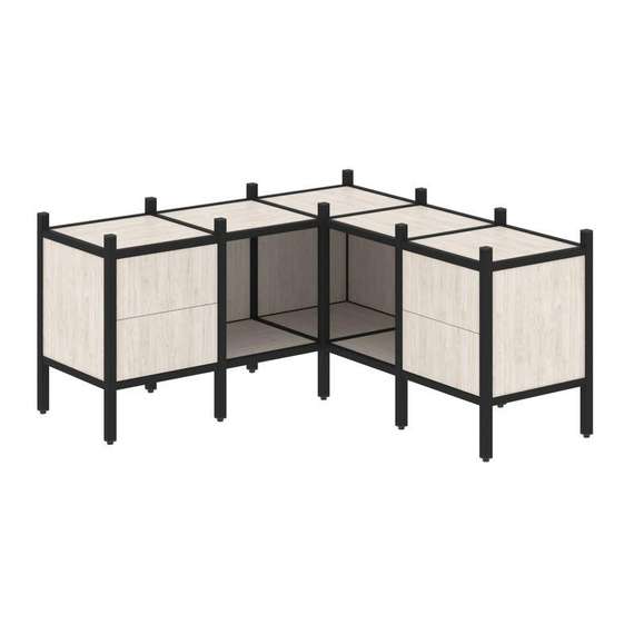 Лофт Угловой внутренний стеллаж VR.L-27  1278*1278*636