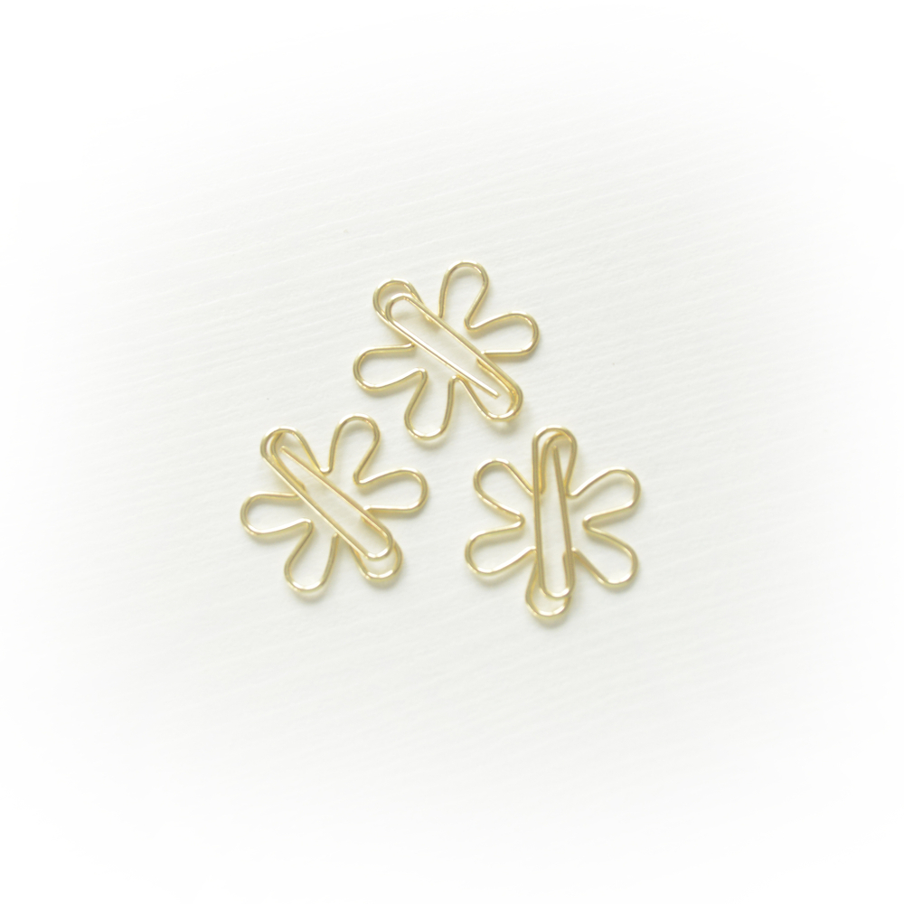 Скрепка фигурная "Цветок", 2,5 см, золото