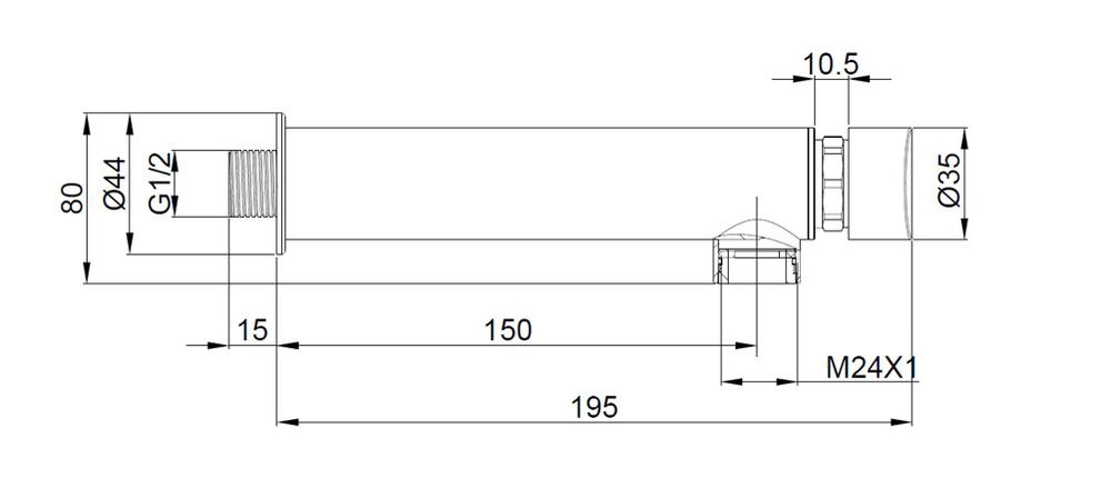 Кран Evotemp настенный с длинным изливом 6 л/мин. Nofer 07480.N