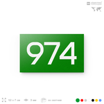 Номер на дверь 974, табличка на дверь для офиса, квартиры, кабинета, аудитории, склада, зеленая 120х70 мм, Айдентика Технолоджи
