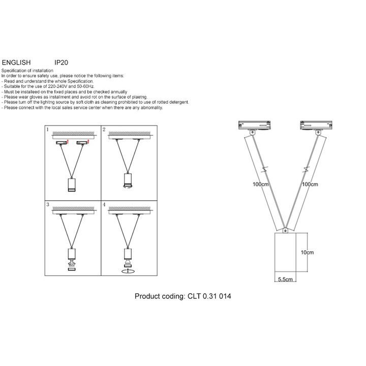 Трековый светильник Crystal Lux CLT 0.31 014 BL