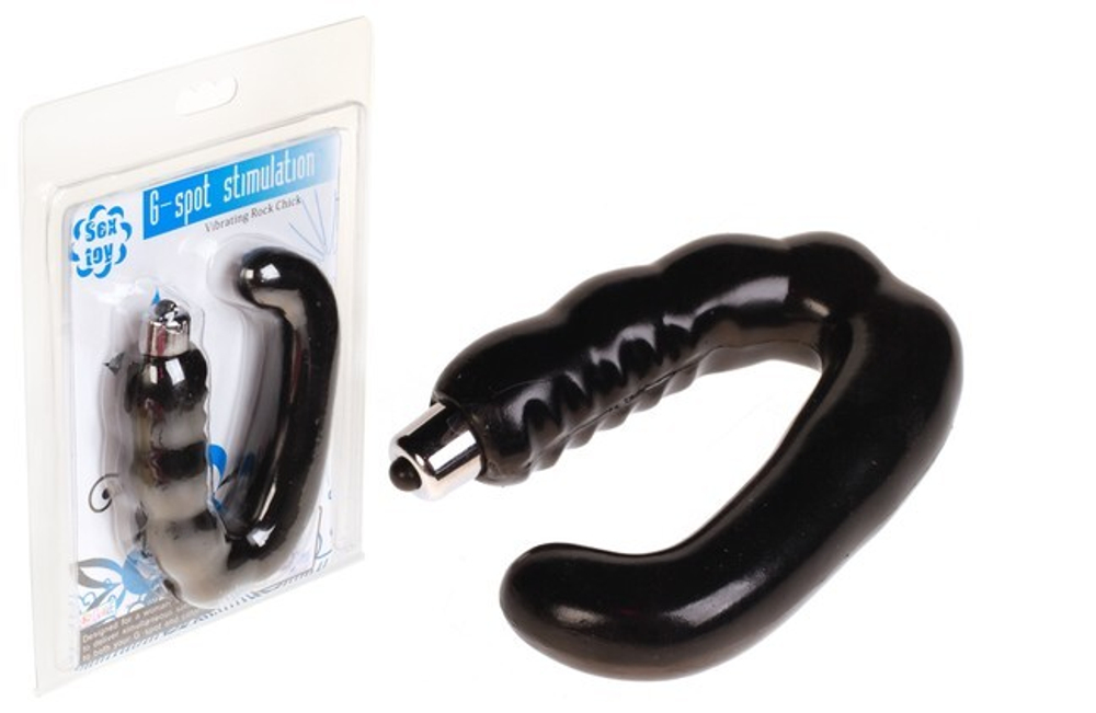 Гибкий клиторально-вагинальный G-стимулятор G-spot Stimulator (Цвет: черный)