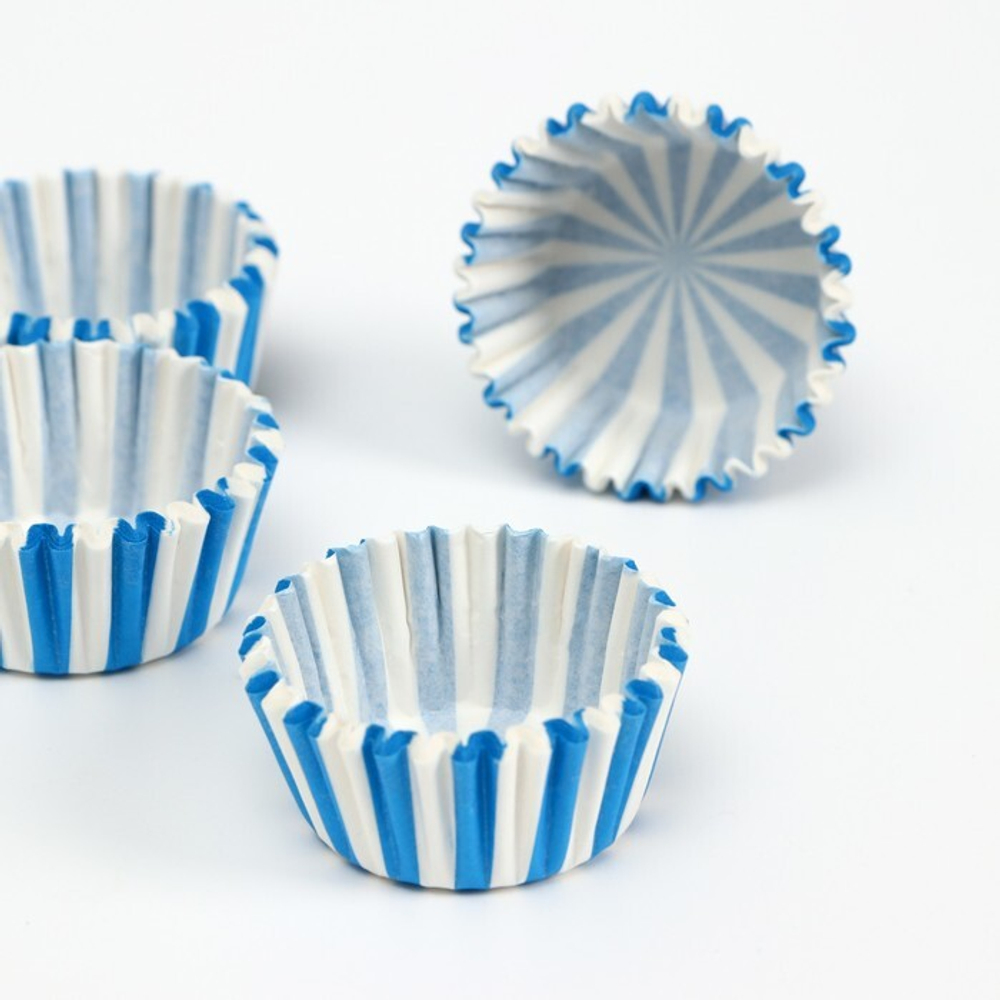 Капсула бумажная Круглая 35*20 мм. (синий калейдоскоп) (300шт/упак.)