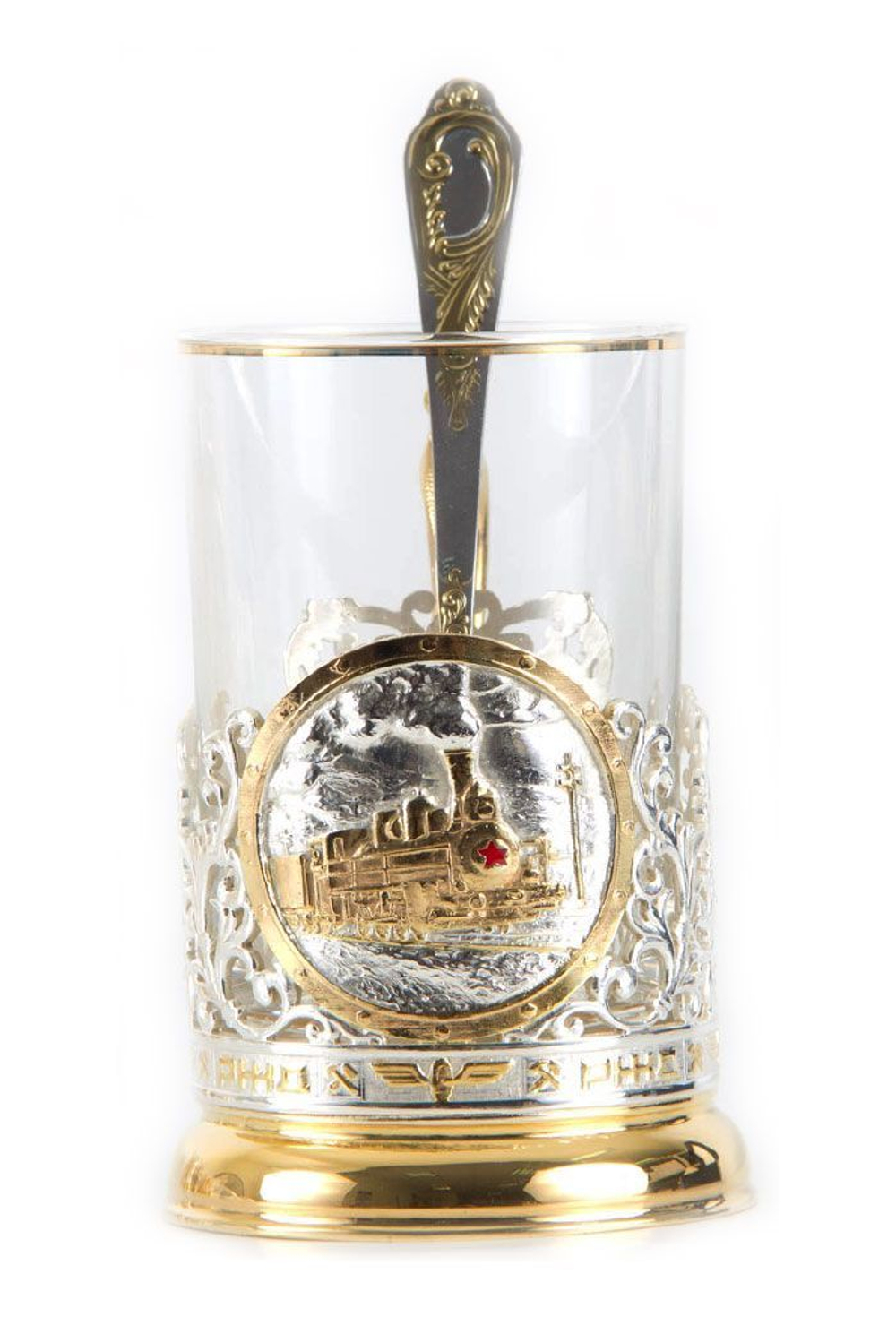 Подстаканник РЖД с позолотой