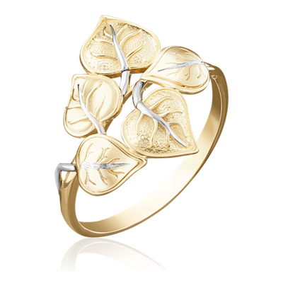 Кольцо «Ветвь» из лимонного золота