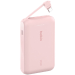 BELKIN 10k PD20w Integrated USB-C Cable Power Bank, Pink