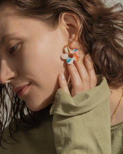 Recycle Object MIDI FLOWER EARRINGS