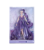 Кукла Barbie Crystal Fantasy Collection Amethyst (13 дюймов, платиновые волосы) с ожерельем из настоящего аметиста, платьем и аксессуарами, подарок для коллекционеров