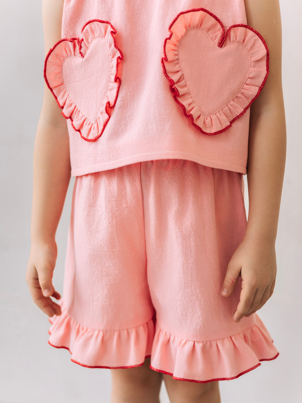 Костюм с сердечками, Розовый