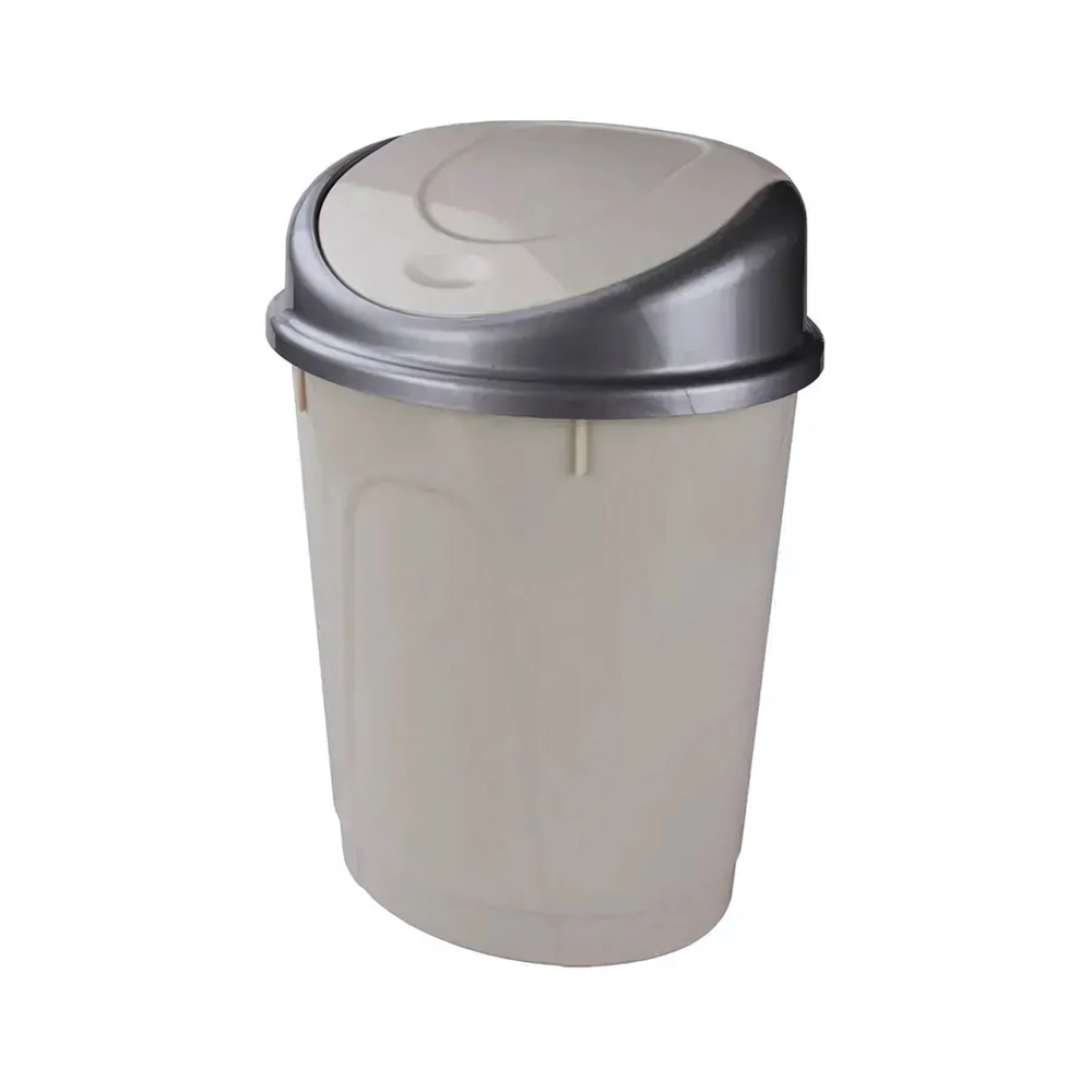 Контейнер для мусора 8л (овальный) (слоновая кость) (комплект 5 шт)