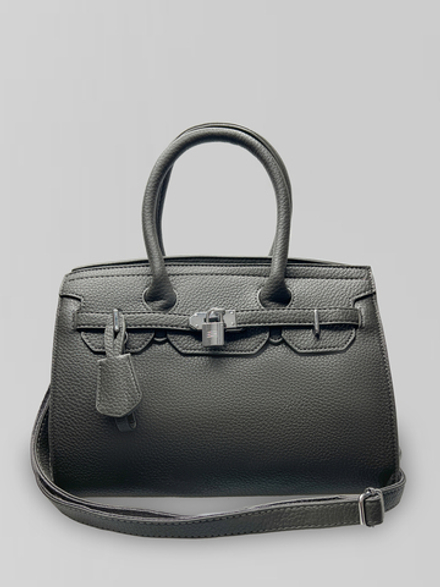 Сумка 8166 однотонная прямоугольной формы с короткой ручкой и длинным ремешком в комплекте