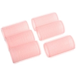 Бигуди липучки, 6шт., однотонные, коралловый, d-3см