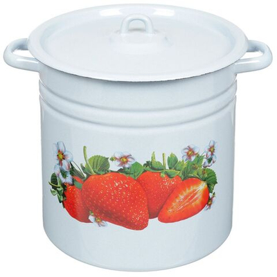 Кастрюля сталь, эмал, 12 л, с крыш, Сиб товары, С1624/.СГ*59/*59/.П/П*59/.С/.З/.СГ, в асс, индукц