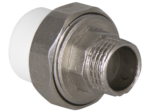 Муфта TEBO бел. PP-R комбин. разъемная (Американка) 20х1/2quot; НР O-ring (20/200), арт. 015022102