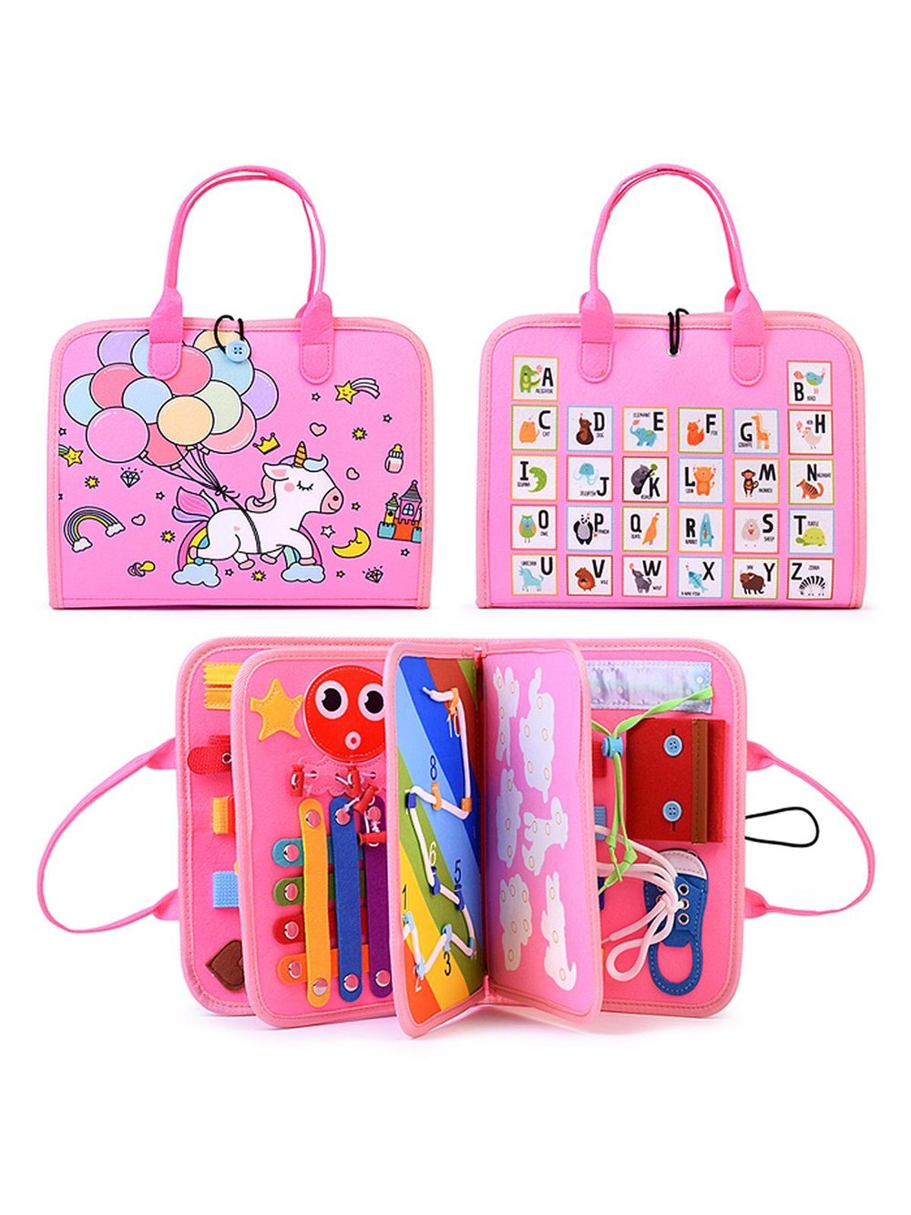 Бизиборд Обучай-ка в розовой сумочке